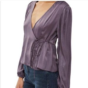 TopShop Lavender Wrap Top Sz 4